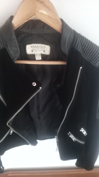 Casaco Biker genuin leather Mango