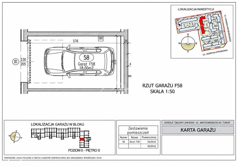 Jar | Watzenrodego 43 | Garaż | 18 m2
