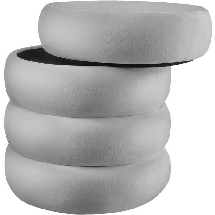 Stołek z miejscem do przechowywania Altu Wygląd aksamitu szary OUTLET