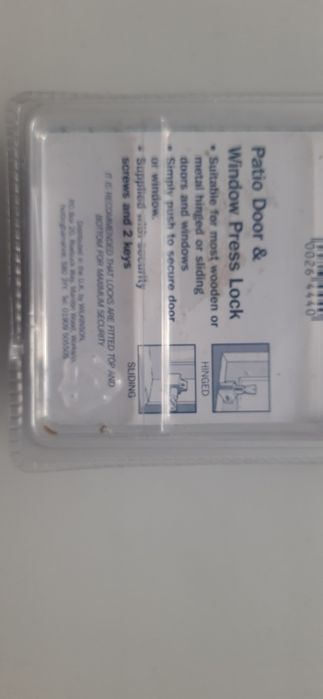 Скрытый нажимной замок для  окон и дверей  Sterling PLW100