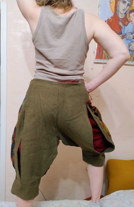 Штани театральні з вовни і шовку на історичний костюм (trunk hose)