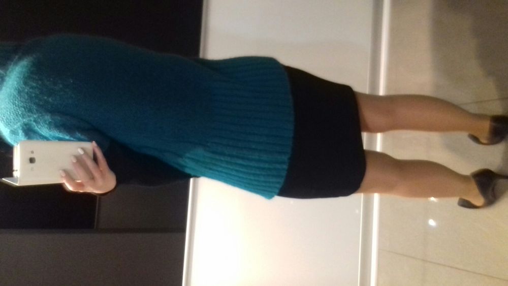 Sweter, sweterek turkusowy wełniany M , 38