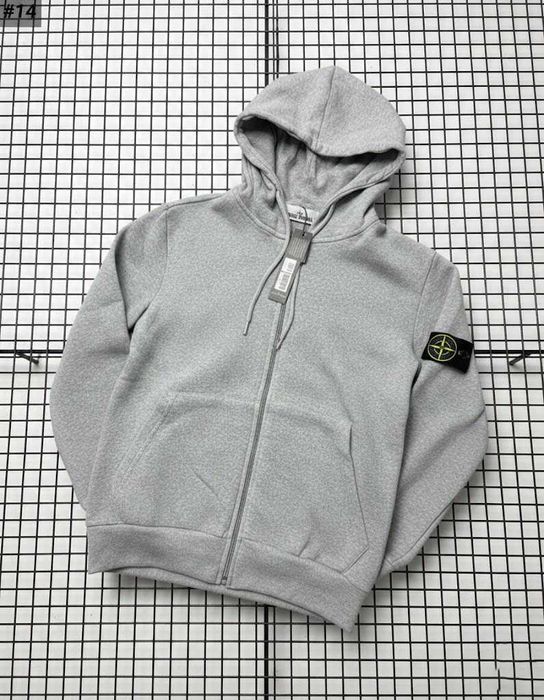 Cotton 100% | Серое Зип Худи Стон Айленд | Олімпійка Stone Island