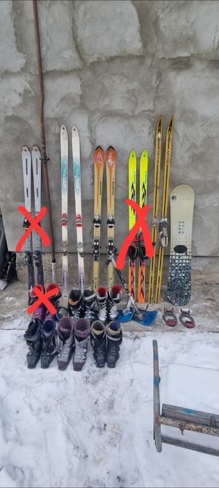 Продам лижі ,черевивики ,сновбайк