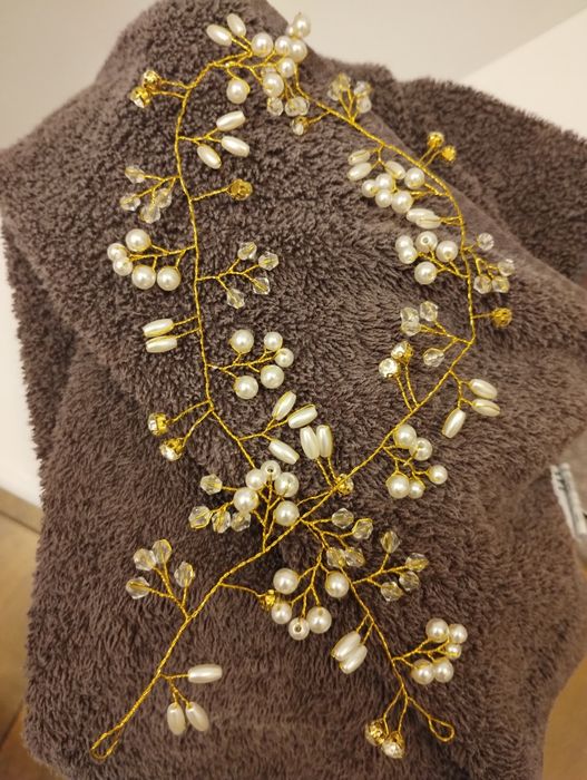 Ozdoba do włosów złota 48 cm nowa