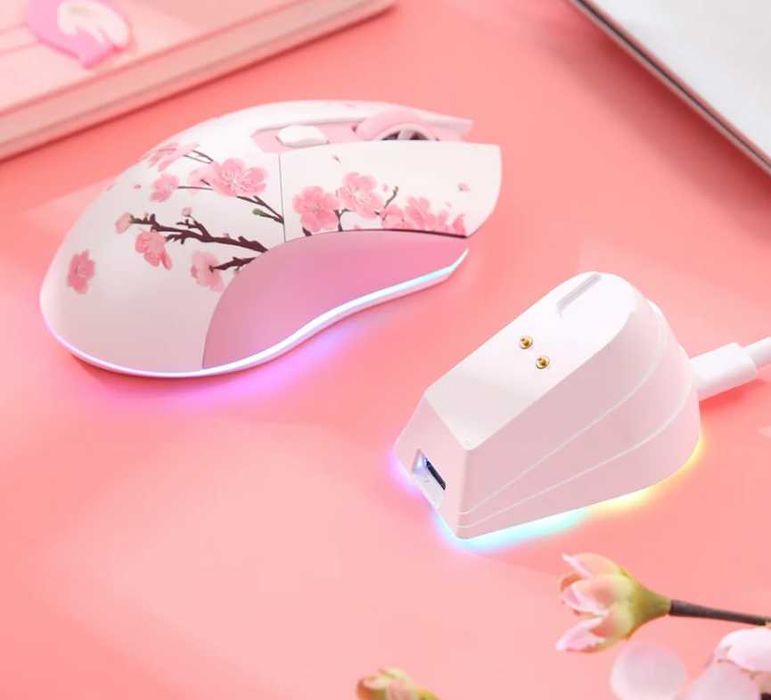 Рожева, чорна та синя мишки з док станцією  DAREU EM901X  | НОВІ