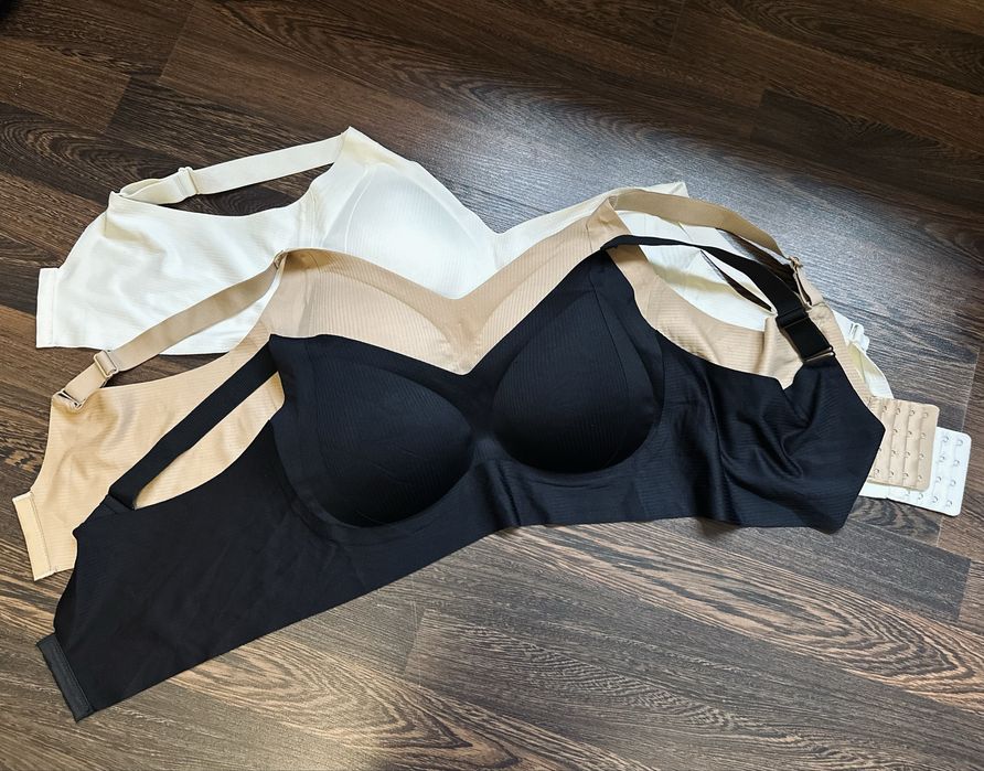 Бюстгальтер безшовний ХХL  3ХL гладкий топ 3 шт великий розмір