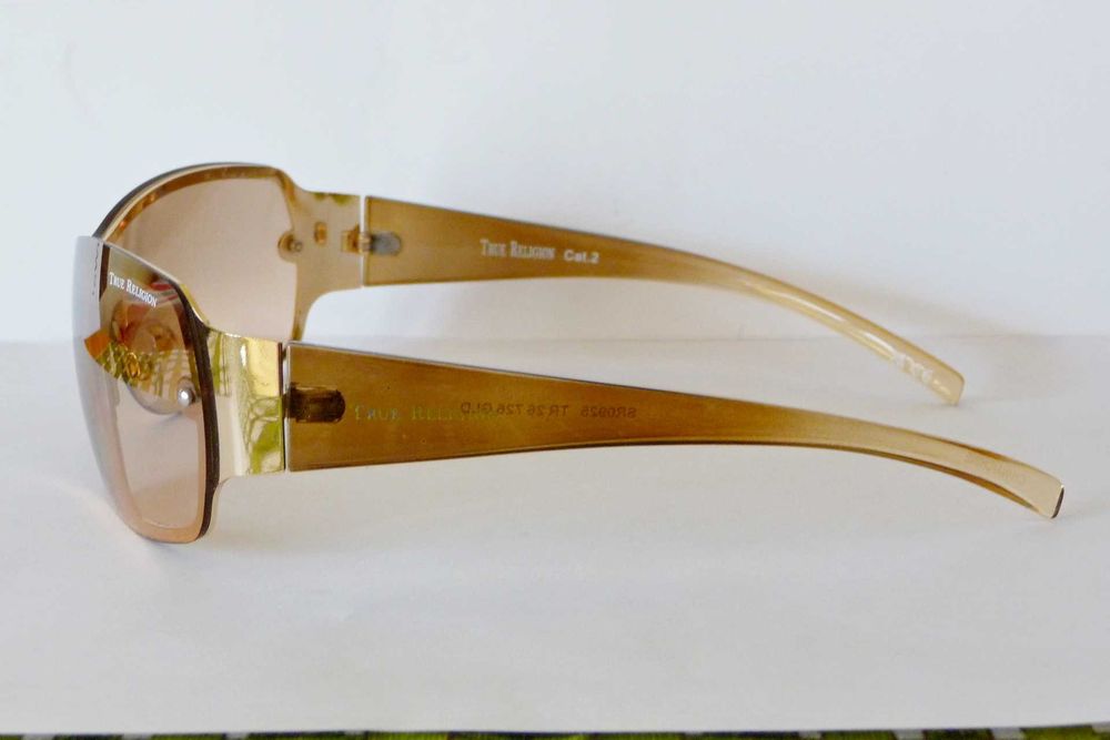 True Religion Sleek Shield Gold Sunglasses