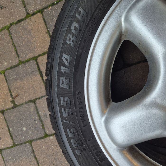 Felgi aluminiowe bbs z oponami 14/185/55 komplet