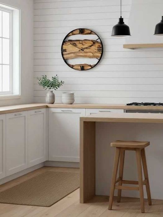 Zegar ścienny Loft – Lite Drewno Oliwa – Handmade – Unikat – Prezent!