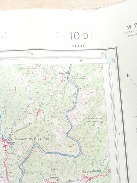 Carta Corografica - Alijó - Escala 1 / 50.000 - ano de 1964