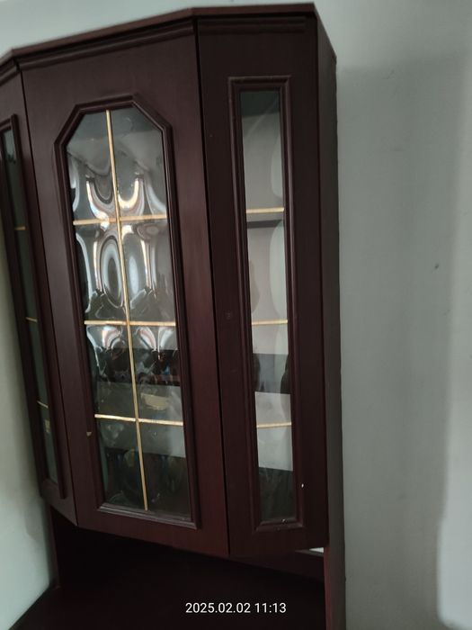 Witryna szklana brązowa