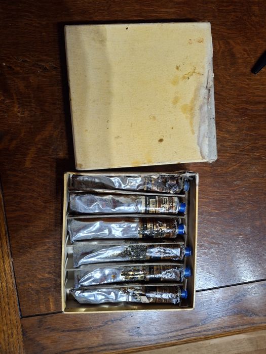 Grandes bisnagas tinta oleo belas artes caixa