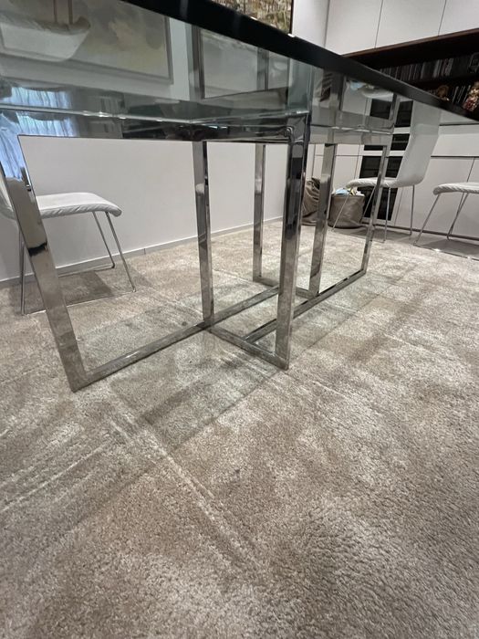 Mesa jantar vidro e inox