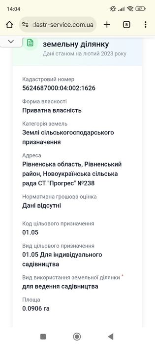 Продам дві земельні ділянки 18 сот Нова Українка