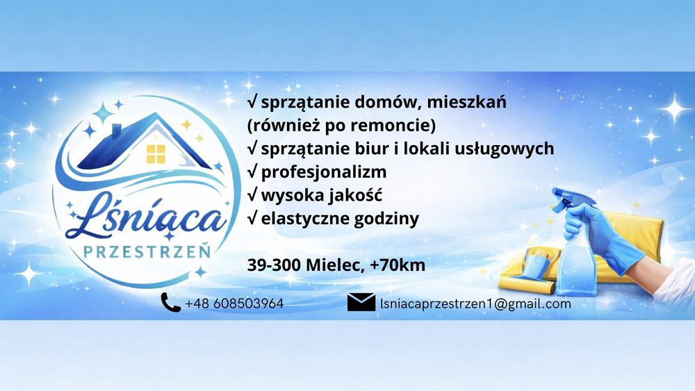 Sprzątanie mieszkań, biur, lokali