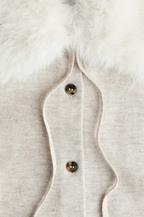 Sweter kardigan S nowa kolekcja z kołnierzem beżowy PROMOCJA DIVIDED