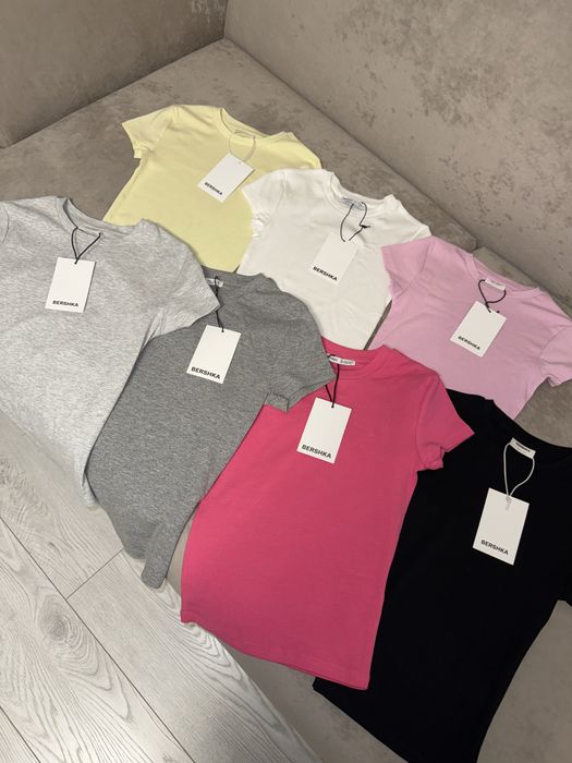 XXS, XS, S, M, L Футболки Bershka бершка, футболки в стилі скімс skims
