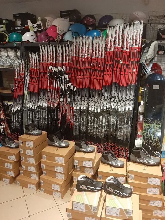 Narty biegowe , biegówki , zestaw , nowe