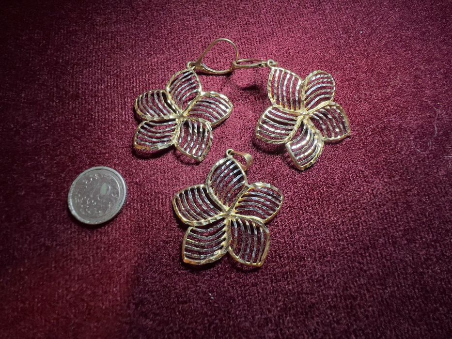 Naszyjnik i kolczyki złote