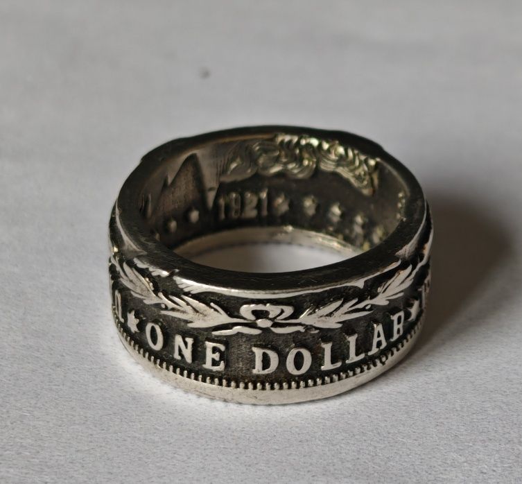 Srebrny Sygnet Męski MONETA Morgan Dollar 1921 – Próba S925