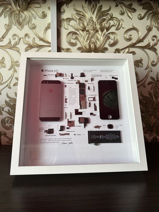 Декоративна рамка з розібраним iPhone 5s / картина для інтер’єру