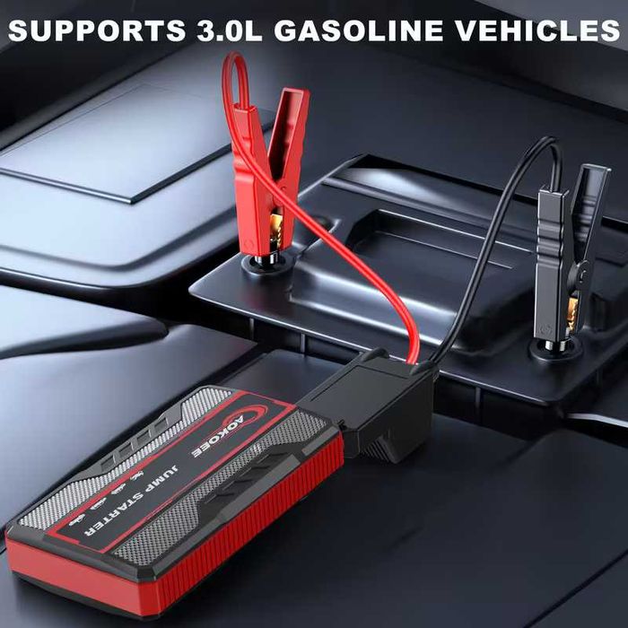 Пуско зарядний для авто 12V 1200 бустер з LED ліхтарем і Smart клемами