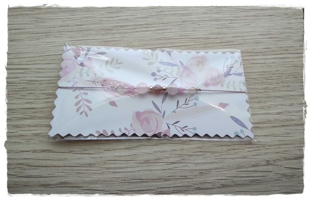 Bransoletka sznurek różowy kwarc