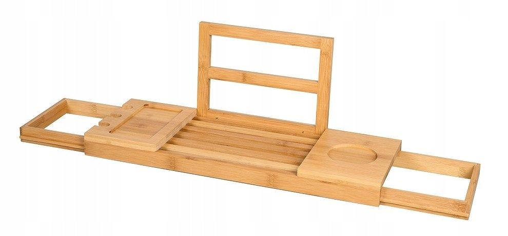 organizer półka nakładka wysuwana na wannę bambusowa relaks 50-91cm.