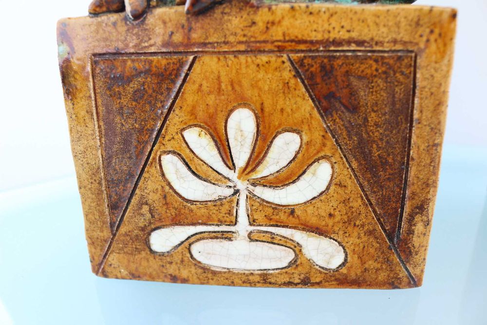 Raros Cães Foo em Cerâmica Vidrada Chinesa Marcados 45 cm