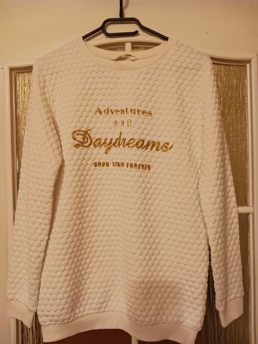 Biała bluza o bąbelkowej fakturze H&M 158/164 lub 34/36