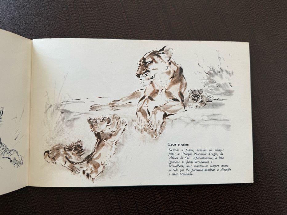 livro é "Animais Vistos por um Artista", um caderno de esboços do artista Ralph Thompson.