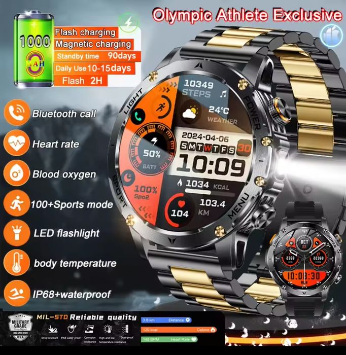 Smartwatch 1000mAh opaska treningowa