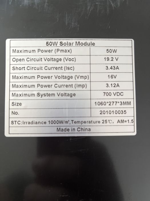 Painéis Solares 50W (2 unidades)