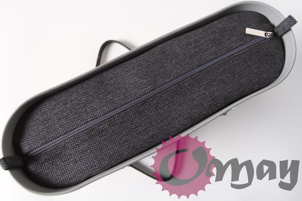 Grafitowy organizer do OBAG STANDARD plecionka grafit 2 kieszenie OMAY