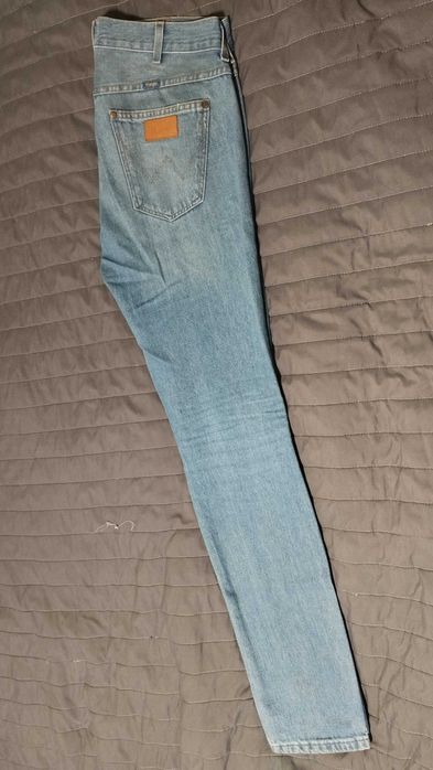 Spodnie męskie niebieskie Wrangler 100% cotton Slim Tapered