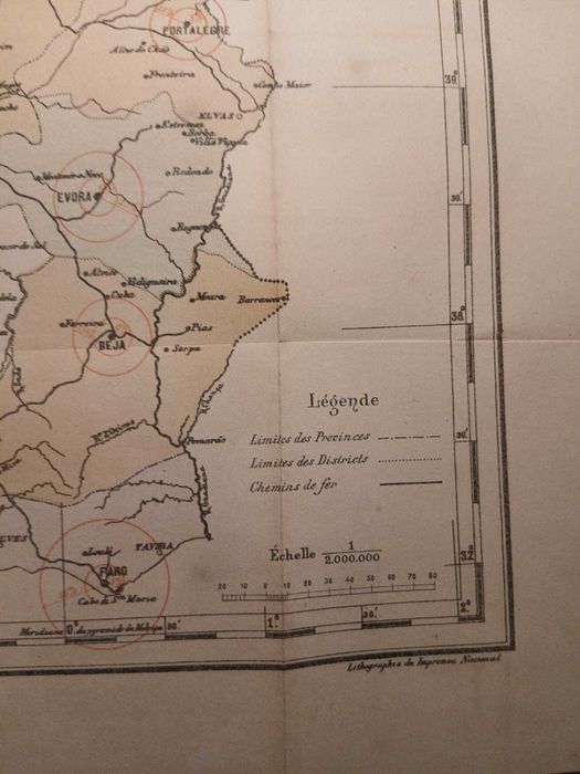 Mapa Portugal - Carte Indiquant le taux des interets de l'argent