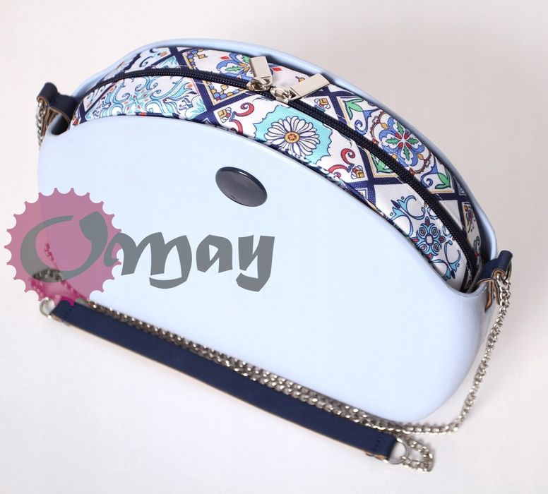 organizer OBAG MOON LIGHT kafelki błękit granat 2 kieszenie wkład OMAY