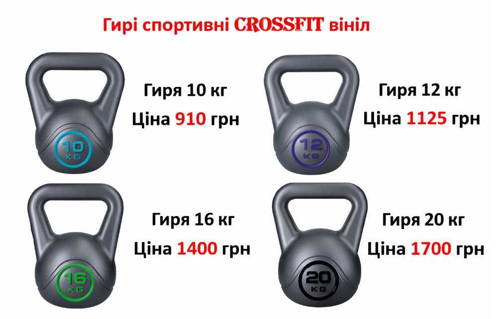 Гиря 16 кг спортивная пудова вінілова Гири Гирі спортивні ( все веса )