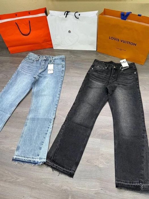 Zara flared jeans черные и серые