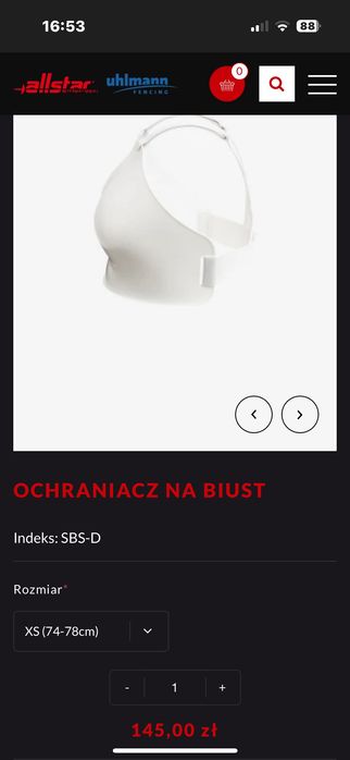 Ochraniacz na biust do sportu