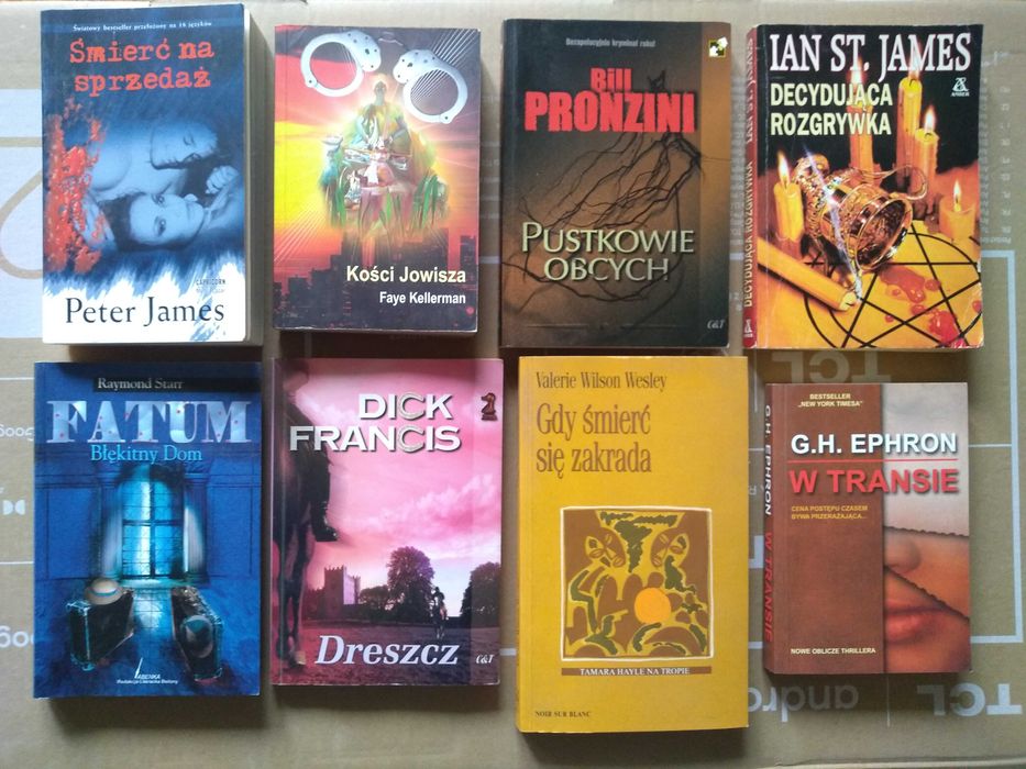 8 sztuk POWIEŚĆ KRYMINALNA Książka Kryminał Kości Jowisza Dreszcz