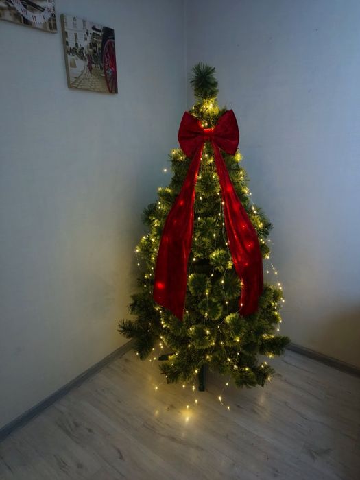 Новорічний бант,бант на ялинку. Бант з тканини