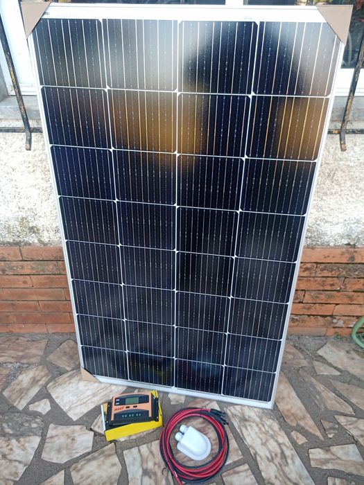 Kit solar 200w 12v+PWM 20A+10m cabo 6mm+passacabos