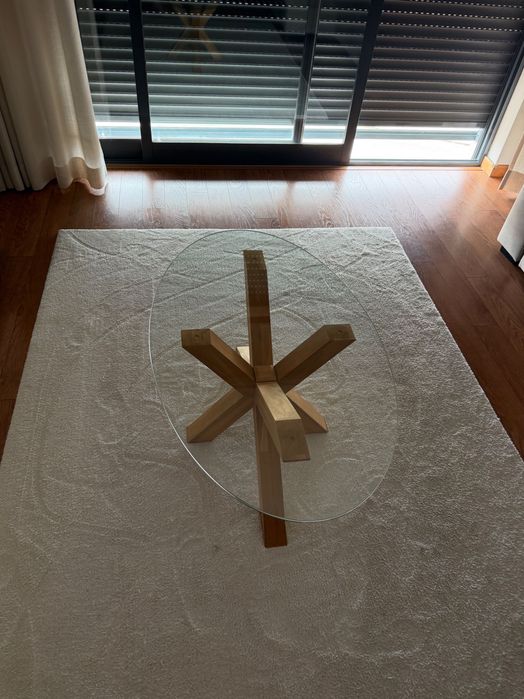 Mesa de apoio em vidro temperado