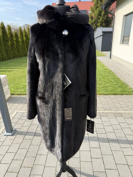 Futro naturalne z norek Blackglama XS S nowe