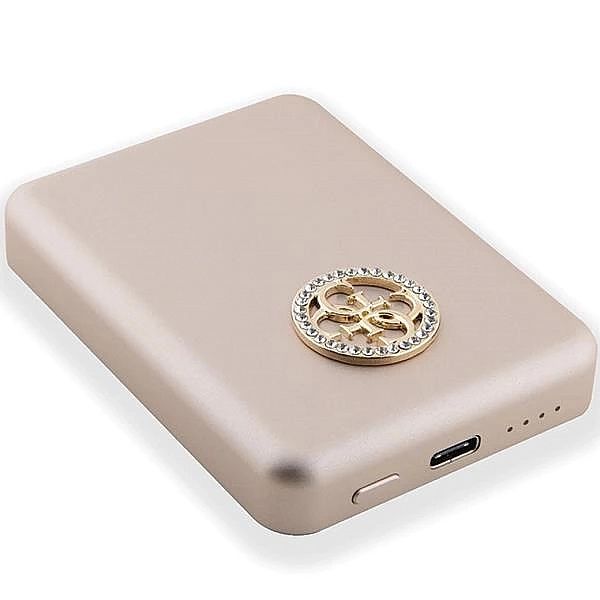 Powerbank indukcyjny Guess MagSafe 4G Strassed Metal Logo 15W 5000mAh