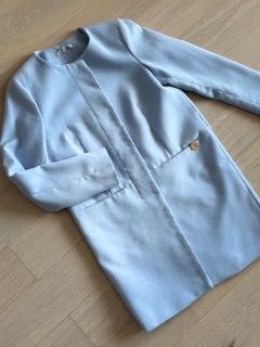 La Petit Lulu elegancki płaszcz błękitny damski 36