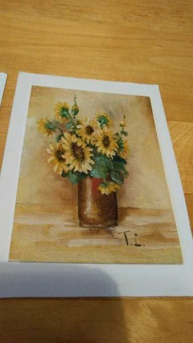 Obrazki olejne na tekturze