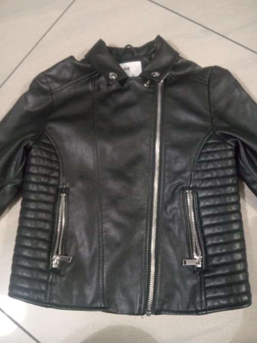 Kurtka ramoneska dziewczęca H&M 134 czarna